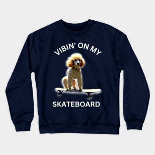 Skateboarding Poodle Crewneck Sweatshirt